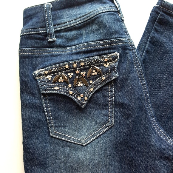 Cache Jeweled & Sequin Flare Jeans - Picture 3 of 6
